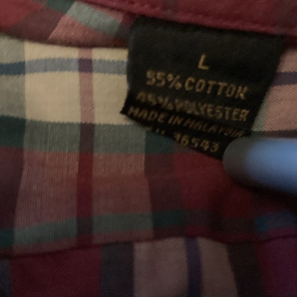 Eddie Bauer men’s large plaid casual button down shirt long sleeve classic - Picture 5 of 10